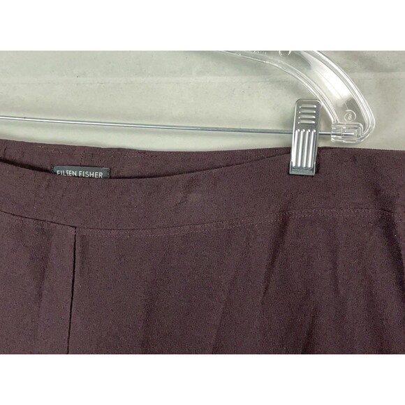 Eileen Fisher Women XL Stretch Crepe Slim Ankle Pant Purple Pull On Drapey READ - Picture 4 of 9